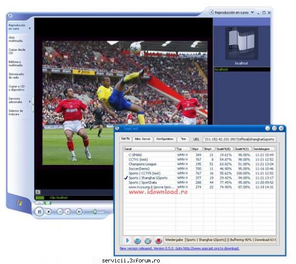 sopcast sopcast transmite sute de programe tv live prin internet. sopcast oferă de a jocuri de